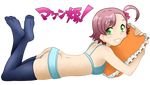  1girl ass butt_crack green_eyes maken-ki! minaya_uruchi panties purple_hair simple_background solo underwear 