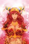  alexstrasza bad_id bad_pixiv_id breasts choker cleavage horn_ornament horn_ring horns jewelry large_breasts long_hair looking_at_viewer menhou midriff necklace red_eyes slit_pupils solo warcraft world_of_warcraft yellow_eyes 