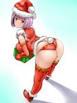  ass christmas_outfit curvy full_body gift hat hips huge_ass legs present purple_hair santa_girl santa_hat short_hair solo ssss.gridman tagme thick_thighs thighs wide_hips 