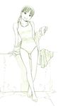  barefoot monochrome one-piece_swimsuit original sketch solo swimsuit traditional_media yoshitomi_akihito 