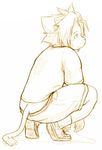  anthro clothing feline kneeling lion male mammal morenatsu nama sad simple_background solo soutarou_(morenatsu) 