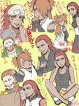  1boy 2girls akimichi_chouchou akimichi_chouji couple dark_skin father_and_daughter husband_and_wife karui mother_and_daughter multiple_girls naruto simple_background 