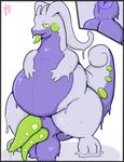  anus balls belly big_belly chubby cum dragon erection feral gastropod goo goodra green_eyes looking_at_viewer male mammal multi_penis nintendo nude obese overweight penis pfh pok&eacute;mon scalie simple_background slime slug solo tongue video_games 