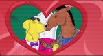  anthro bojack_horseman canine dog equine horse kissing labrador lisa_hanawalt male male/male mammal mr._peanutbutter screencap 