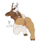  2015 absurd_res aesvedn_(character) alpha_channel anus breasts brightchimeradragon butt cervine deer embarrassed exposed faun female fur hair hi_res hooves looking_at_viewer mammal nude pointy_ears pussy satyr smile solo 
