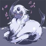  absol blush fur kemono nintendo pok&eacute;mon red_eyes sitting video_games white_fur 黒井もやもや 