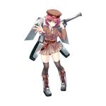  full_body hat korne_(milihime_taisen) looking_at_viewer milihime_taisen military military_hat military_uniform official_art red_hair short_hair solo transparent_background uniform 