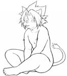  anthro crossed_legs feline kneeling lion male mammal morenatsu muscles nama nude simple_background sitting solo soutarou_(morenatsu) 