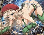  1girl alleyne_(queen&#039;s_blade) alleyne_(queen's_blade) beret blonde_hair blue_eyes elf hat pointy_ears queen&#039;s_blade queen's_blade solo torn_clothes 