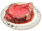  food meat momiji_mao no_humans original plate simple_background steak white_background 