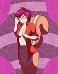  2013 blush cleavage clothed clothing female looking_at_viewer mammal midriff munks_(artist) panties partially_clothed rodent solo squirrel underwear 