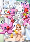  biyomon breasts comic digimon female gatomon hikari_kamiya human hypnosis male mammal mimi_tachikawa mind_control nipples nude palcomix pussy sora_takenouchi text yolei_inoue 