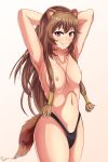  animal_ears armpits arms_up breasts female high_resolution long_hair low_tied_hair monster_girl nipples picantium pink_eyes raphtalia tail tate_no_yuusha_no_nariagari tied_hair very_high_resolution 