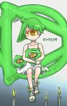  1girl candle cyclops doom evil_eye_(doom) green_hair kurashiki_nanka monster_girl one-eyed personification 