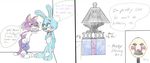  animatronic blue_fur clothing cpctail feline five_nights_at_freddy&#039;s five_nights_at_freddy&#039;s_2 fur lagomorph machine mammal marionette_(fnaf) pants purple_fur rabbit robot speech_bubble toy_bonnie_(fnaf) video_games 