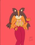  2015 anthro badger big_breasts breasts clothed clothing dreamcastzx female hedgehog mammal mustelid skimpy solo sonic_(series) sticks_the_jungle_badger 