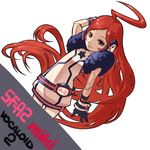  ahoge bad_id bad_pixiv_id belt boots dress gloves headphones kansou_samehada long_hair red_eyes red_hair robot_joints sf-a2_miki solo star striped striped_gloves very_long_hair vocaloid wrist_cuffs 
