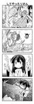  4koma akari_ryuryuwa bad_id bad_pixiv_id comic food greyscale himegami_aisa horns index japanese_clothes long_hair miko monochrome nyandex silent_comic sweet_potato to_aru_majutsu_no_index yakiimo |_| 