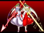  bad_id bad_pixiv_id bat_wings blonde_hair flandre_scarlet hat lavender_hair multiple_girls niwatazumi one_side_up ponytail red_eyes remilia_scarlet short_hair siblings sisters touhou wings 