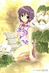  brown_eyes chinese_clothes highres ikeda_shouko nagato_yuki official_art purple_hair short_hair suzumiya_haruhi_no_yuuutsu 