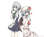  aharan bad_id bad_pixiv_id bespectacled glasses hat izayoi_sakuya multiple_girls remilia_scarlet short_hair touhou 