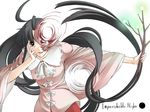  bad_id bad_pixiv_id black_hair blood houraisan_kaguya irie_tetsuya long_hair red_eyes skull solo touhou 