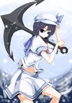  anchor black_hair blue_eyes hat murasa_minamitsu noirly sailor short_hair solo touhou 