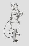  big_breasts breasts cleavage clothed clothing domination dragon eyewear female feretta glasses horn mis&#039;alia simple_background skirt suit tale_of_tails tumblr writing 