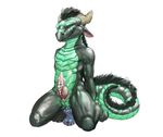  2015 anthro bad_dragon claws cum dragon erection hi_res horn looking_at_viewer male penis scales scalie scritt sex_toy smile solo 