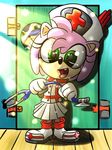  amy amy_rose cosplay dress_up female hedgehog jumpjump kidnapped male mammal medical scared sonic_(series) 