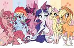  &lt;3 2015 applejack_(mlp) cowboy_hat equine famosity female fluttershy_(mlp) friendship_is_magic group hair hat horn horse mammal my_little_pony one_eye_closed pegasus pink_hair pinkie_pie_(mlp) pony purple_hair rainbow_dash_(mlp) rarity_(mlp) twilight_sparkle_(mlp) unicorn winged_unicorn wings wink 