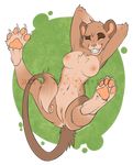  2015 alishka anthro breasts claws dokuga feline female lion mammal nipples nude paws pussy simple_background smile solo teeth 