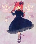  animal_ears blush bow braid cat_ears closed_eyes dress fairy_wings fang full_body hair_bow hair_ornament hair_ribbon kaenbyou_rin leg_ribbon long_sleeves mary_janes multiple_girls open_mouth puffy_sleeves red_eyes red_hair ribbon shoes skull sleeves_past_wrists smile touhou twin_braids wings yujup zombie_fairy 
