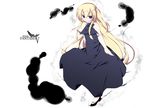  blonde_hair braid commentary_request copyright_name hasumi_takashi lilium_e_kravis long_hair looking_at_viewer pixiv_fantasia pixiv_fantasia_5 simple_background solo twin_braids very_long_hair white_background 