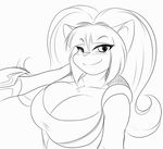  2015 anthro big_breasts breasts cat cleavage clothed clothing feline female mammal mastergodai smile solo 