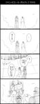  4koma comic graphite_(medium) greyscale highres jean_pierre_polnareff jojo_no_kimyou_na_bouken kuujou_joutarou mohammed_avdol monochrome multiple_boys stardust_crusaders traditional_media translated utano 