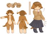  brown_fur brown_hair canine clothing dog female fur hair japanese_text kemono legwear mammal school_uniform schoolgirl short_hair stockings text translation_request urii 