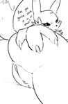  anthro big_butt black_nose butt clitoris digimon english_text fangs female glo-in-the-dark hand_on_butt looking_at_viewer looking_back open_mouth pussy renamon teeth text thick_thighs tongue 