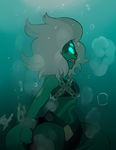 chain female fusion green_eyes hair malachite monster solo steven_universe underwater water white_hair 
