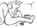  anthro black_and_white covering draconicmentalist equine female growth horse macro mammal monochrome my_little_pony nude potion 