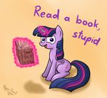  2014 book cutie_mark equine female filpapersoul friendship_is_magic hair horn horse insult levitation mammal multicolored_hair my_little_pony pony solo twilight_sparkle_(mlp) winged_unicorn wings 