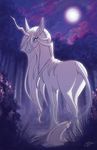  2015 amalthea equine famosity female hair horn mammal moon night outside solo star the_last_unicorn tree unicorn white_hair 