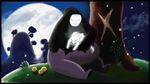  ace_arcana duo front_view male moon naru_(oatbf) night ori ori_and_the_blind_forest overweight sitting sleeping smile white_body 