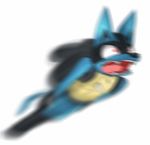  2015 ambiguous_gender animated elpatrixf epilepsy_warning lucario motion_blur nintendo open_mouth pok&eacute;mon simple_background solo video_games white_background 