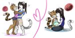  &lt;3 anthro baby cub cum duo feline female fertilization hair hug impregnation internal kissing long_hair male male/female mammal ovum pregnant redpixie serval sitting surprise tiger young 