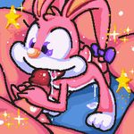  2015 all_fours babs_bunny cub cum digital_media_(artwork) doggystyle fellatio female freeflyspecter from_behind humanoid_penis lagomorph mammal oekaki oral penis pixel_(artwork) rabbit sex star tiny_toon_adventures tiny_toons_adventures warner_brothers young 