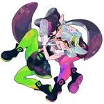  callie_(splatoon) cleavage clothed clothing duo female gloves inkling marie_(splatoon) nintendo orange_eyes splatoon squid_sisters_(splatoon) video_games 