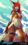  bikini canine clothed clothing female hair looking_at_viewer mammal red_hair skimpy solo swimsuit tofu93 