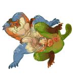  2015 abs amphibian anthro balls biceps big_muscles capcom claws cum cum_in_ass cum_inside custard_apples duo erection male male/male monster_hunter muscles pecs penis scalie simple_background sweat tetsucabra tusks video_games white_background 