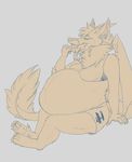  anthro belly big_belly chubby clothing dragon eating female overweight solo underwear weight_gain wings zanna_(zannathedragon) zannathedragon 